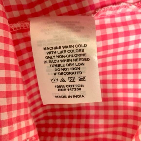 Simply Southern Fishing Shirt Top Size Small Pink Preppy Gingham Button Down - Picture 5 of 7